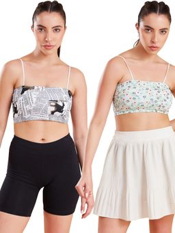 G Heist - Printed Lightly Padded Sports Bras for Women (Pack of 2)