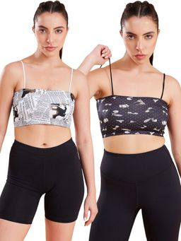 G Heist - Printed Lightly Padded Sports Bras for Women (Pack of 2)