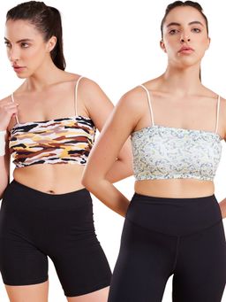 G Heist - Printed Lightly Padded Sports Bras for Women (Pack of 2)