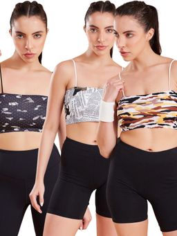 G Heist - Printed Lightly Padded Sports Bras for Women (Pack of 3)