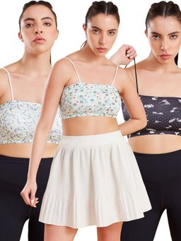 G Heist - Printed Lightly Padded Sports Bras for Women (Pack of 3)