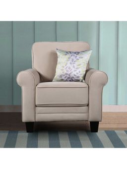 HomeTown - Claire Velvet Arm Chair in Beige Colour