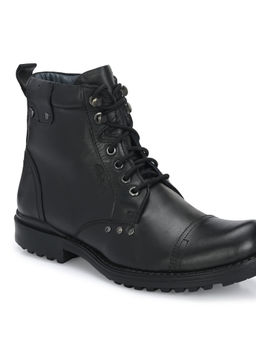 Delize - Mens Black Derby Ankle Boots