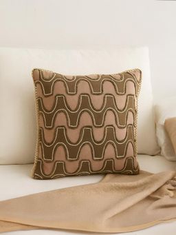 BELIHODE - Beige Rugged Linen Hand Crafted Cushion Covers (16x16 inches)