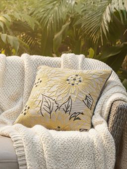 BELIHODE - Sunlit Bloom Hand Crafted Cushion Covers (16x16 inches)