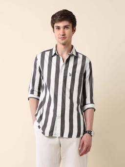 U.S. POLO ASSN. - Striped Tailored Fit Cotton Men's Shirt