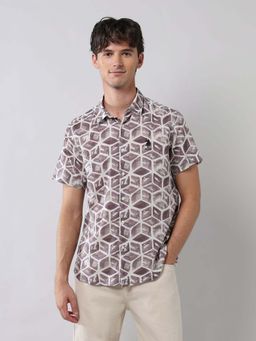 U.S. Polo Assn. Denim Co. - Brown Regular Fit Cotton Modal Men's Shirt