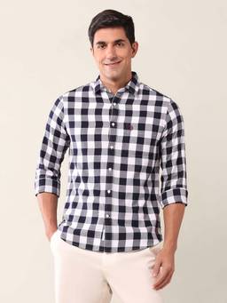 U.S. POLO ASSN. - Checks Tailored Fit Cotton Men's Shirt