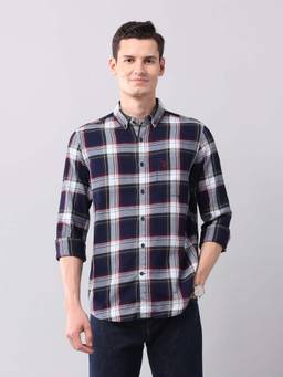 U.S. Polo Assn. Denim Co. - Checked Regular Fit Cotton Men's Shirt