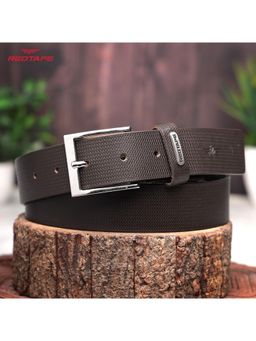 Red Tape - Men Brown Textured Genuine Leather Belt