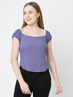 MISH - Blue Puff Sleeve Style Top