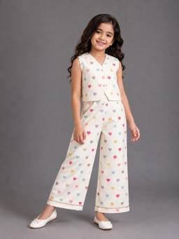 The Little Tales - Heart Printed Co-Ord Set