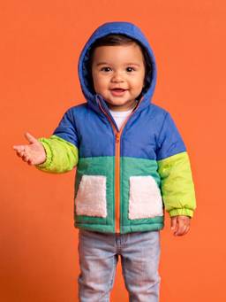 Nautinati - Baby Boys Regular Fit Hooded Colourblock Puffer Jacket
