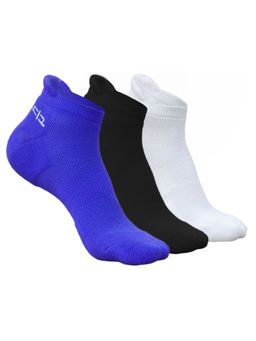 Heelium - Bamboo Ankle Socks-FreeSize UK7-11,3 Pairs,Blue Black White Anti dour Breathable (Pack of 3)