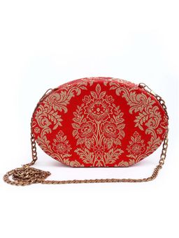 The Purple Sack - Red Printed Clutch