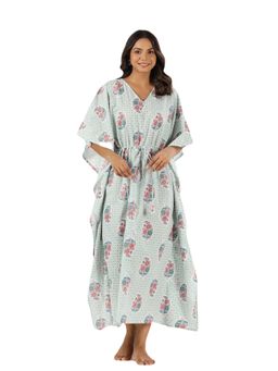 MIRARI - Motifs Printed Cotton Maxi Kaftan