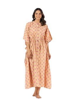 MIRARI - Yellow Printed Pure Cotton Kaftan
