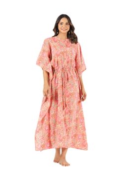 MIRARI - Floral Pure Cotton Printed Maxi Kaftan
