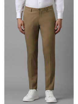 Louis Philippe - Men Brown Slim Fit Solid Casual Trousers