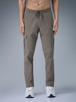 Technosport - Men Solid Relax Fit Sports Cargo Pocket Trackpant With Ts Flexi - Olive