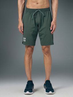 Technosport - Men Solid Relaxed Fit Sports Shorts With Elastolite - Green