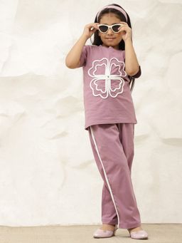 Bugandbees - Lavender Cotton Embroidered Co Ord Set