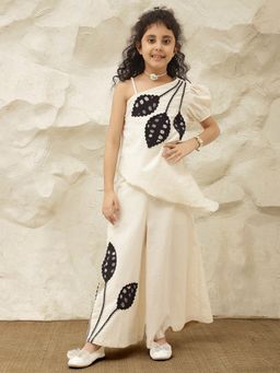 Bugandbees - Off White Cotton Solid Co Ord Set