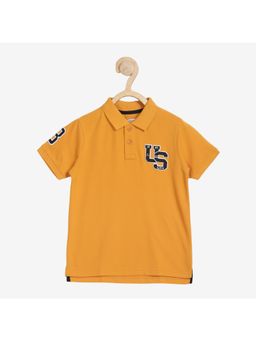 Alan Jones - Mustard Cotton Blend Embroidered Polo T-Shirt