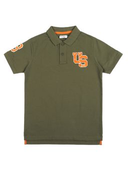 Alan Jones - Olive Cotton Blend Embroidered Polo T-Shirt