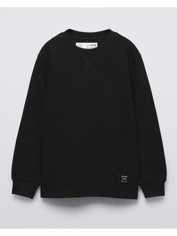 Alan Jones - Black Cotton Blend Solid Sweatshirt