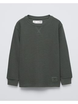 Alan Jones - Olive Cotton Blend Solid Sweatshirt