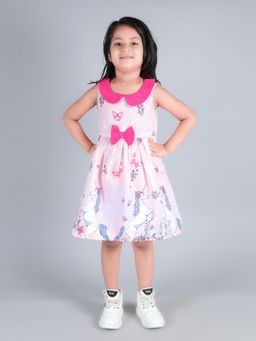 mama & bebe - Pink Cotton Printed Dress