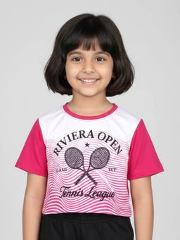 KiddoPanti - White Polyester Blend Graphic T-Shirt