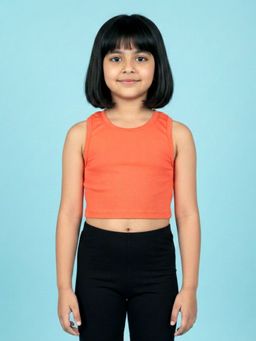 KiddoPanti - Coral Cotton Blend Solid T-Shirt