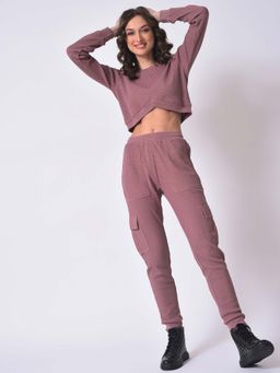 PINACOLADA - Women Purple Textured Stylish Co-Ord (Set of 2)