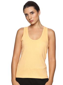 DOMIN8 - Women Sleeveless Razer Back Running Orange Tank Top
