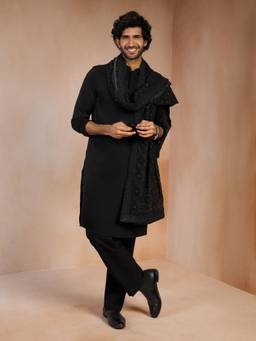 Vastramay - Black Embroidered Dupatta
