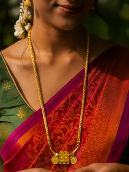 Digital Dress Room - Gold Plated Long South Indian Mangalsutra Designs Mangalyam Bottu Thali Chain