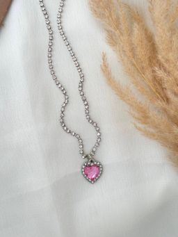 ISHKAARA - Pink Heart Crystal Chain