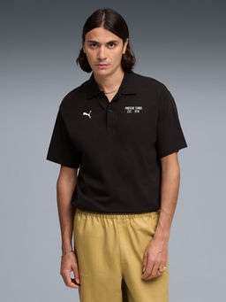 Puma - Black Porsche Legacy Logo Relaxed Fit Polo T-shirt