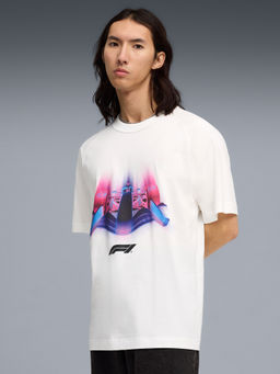 Puma - White F1 Car Graphic Print Relaxed Fit T-shirt