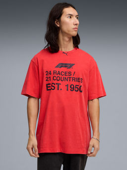 Puma - Red F1 Race No Printed Washed T-shirt