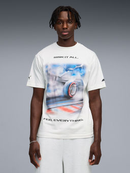Puma - White Formula 1 Relaxed Fit Tyre Print T-shirt