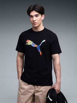 Puma - Black Graphic Elevated Printed Logo T-shirt