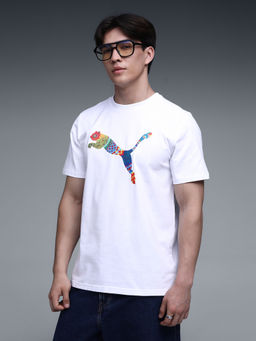 Puma - White Graphic Elevated Printed Logo T-shirt