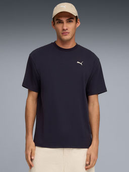 Puma - Navy Blue Essentials Elevated Relaxed T-shirt