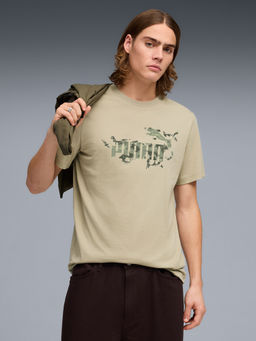 Puma - Beige Camo Crew-Neck T-shirt