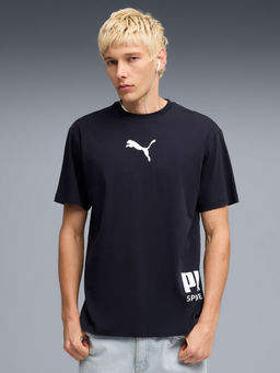 Puma - Navy Blue Typography Relaxed T-shirt