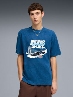 Puma - Blue BMW Replica Oversized Graphic T-shirt