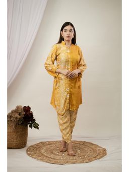 Wishishth - Womens Yellow Kurta with Pant (Set of 2)